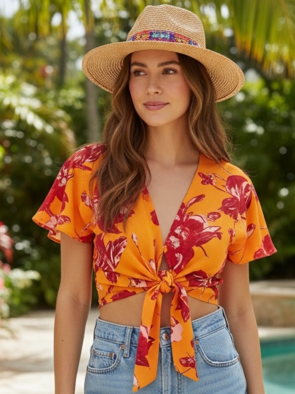 Color Me Courtney Lori Wrap Crop Top size 4